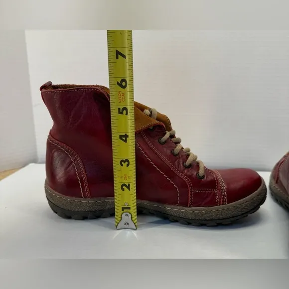 V Italia Kiki red leather combat boots size 37