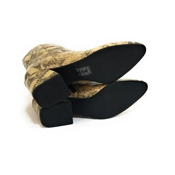 Vagabond New Olivia Leather Snakeskin Ankle Booties Womens Size 41 US 9.5‎