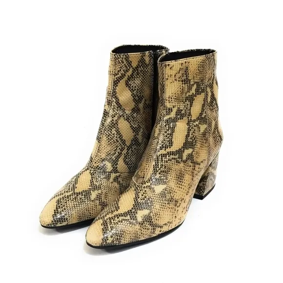 Vagabond New Olivia Leather Snakeskin Ankle Booties Womens Size 41 US 9.5‎