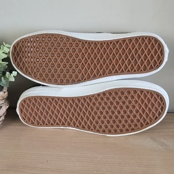 Vans 8 NEW Classic Slip On Metallic Gold Dots Low Top Sneakers SK8 Shoes 9.5