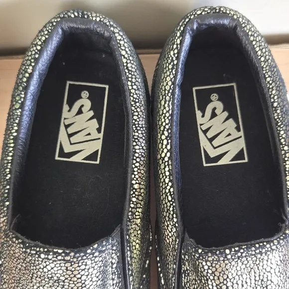 Vans 8 NEW Classic Slip On Metallic Gold Dots Low Top Sneakers SK8 Shoes 9.5
