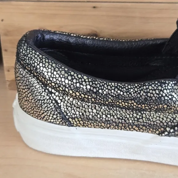 Vans 8 NEW Classic Slip On Metallic Gold Dots Low Top Sneakers SK8 Shoes 9.5