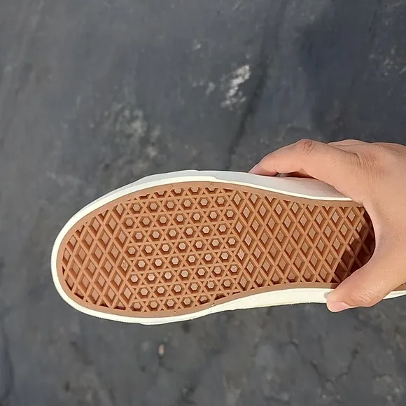Vans Cream and White Athletic Shoes