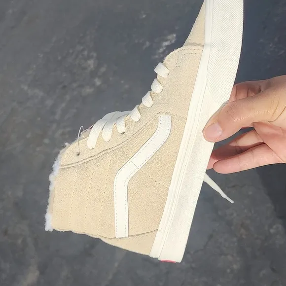 Vans Cream and White Athletic Shoes
