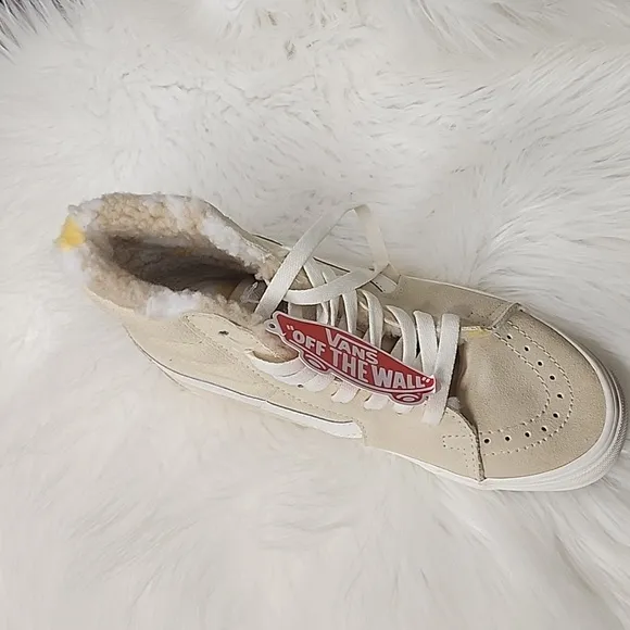 Vans Cream and White Athletic Shoes