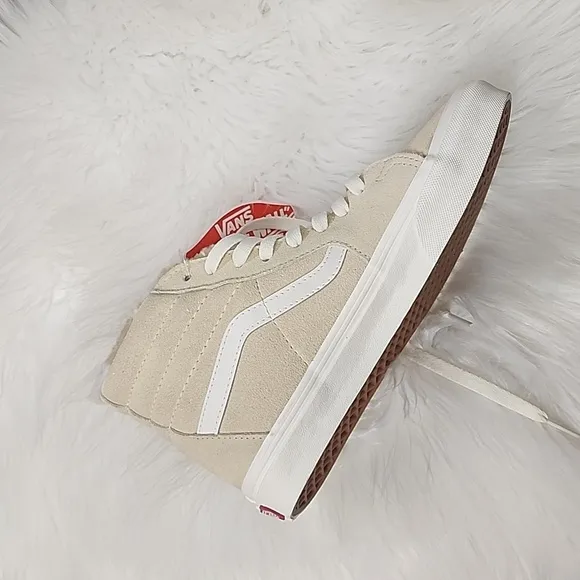 Vans Cream and White Athletic Shoes