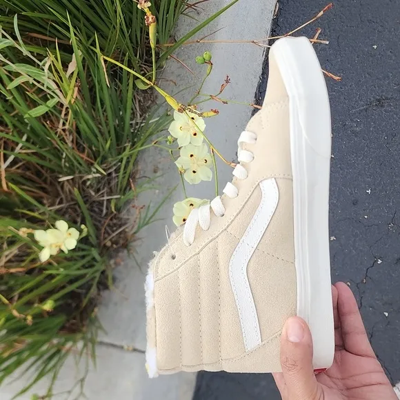 Vans Cream and White Athletic Shoes