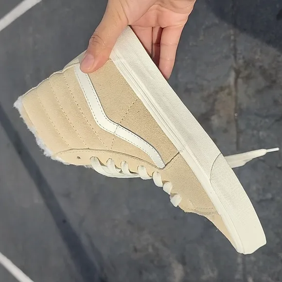 Vans Cream and White Athletic Shoes