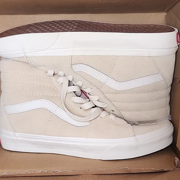 Vans Cream and White Athletic Shoes