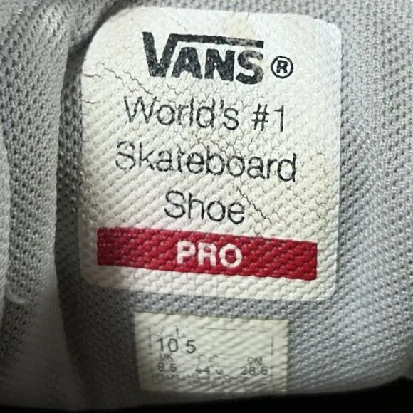 Vans Kyle Walker Pro 2 Gray Suede Hook &amp; Loop Skateboarding Shoes Men's Sz 10.5