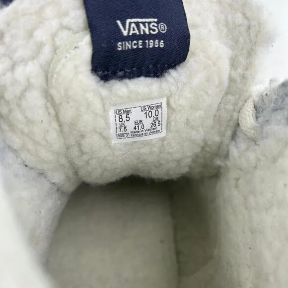 Vans Sk8-Hi Sherpa Cozy Hug Parisian Night Sneakers US 8.5 Blue High-Top Shoes