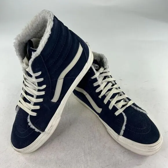 Vans Sk8-Hi Sherpa Cozy Hug Parisian Night Sneakers US 8.5 Blue High-Top Shoes