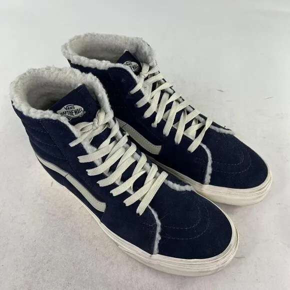 Vans Sk8-Hi Sherpa Cozy Hug Parisian Night Sneakers US 8.5 Blue High-Top Shoes