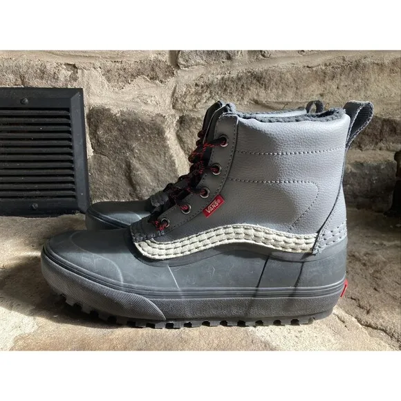 Vans Standard Mid Snow MTE Grey/Black Winter Waterproof Boots Men Size 9.5 New