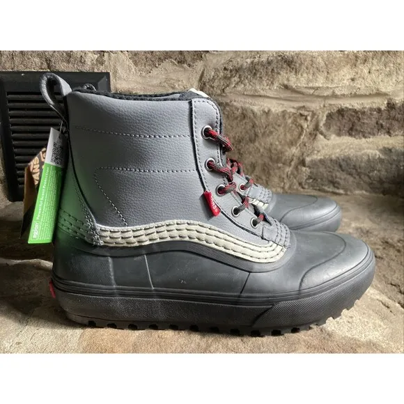 Vans Standard Mid Snow MTE Grey/Black Winter Waterproof Boots Men Size 9.5 New
