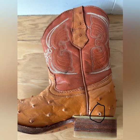 Vargas Boots Kids 10 Tan Leather Cowboy Boot Boys Girls Western