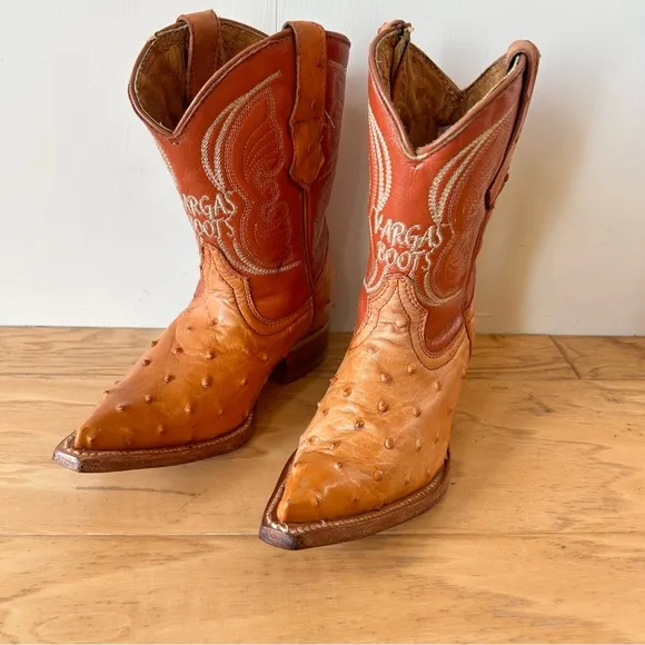 Vargas Boots Kids 10 Tan Leather Cowboy Boot Boys Girls Western