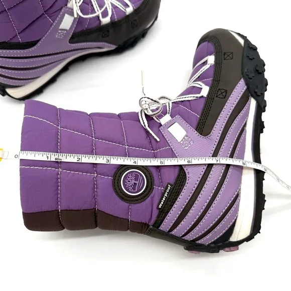 VGUC Timberland Outdoor Performance Quilted Waterproof Snow Boots In Purple 8M