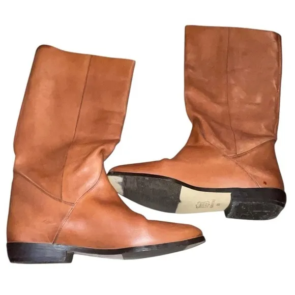 Via Milano Vtg 80's Soft Embroidered Leather Equestrian English Riding Boots 9B