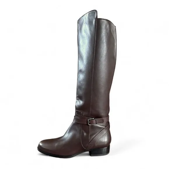 Via Spiga Prish Leather Riding Boots in Brown