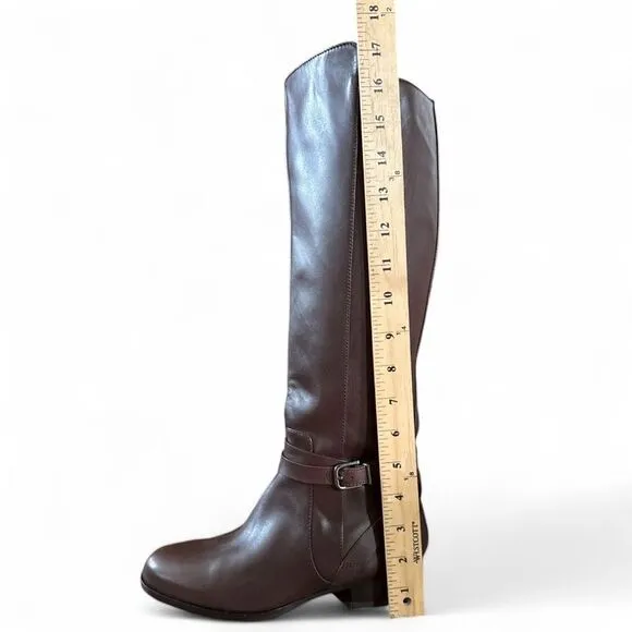 Via Spiga Prish Leather Riding Boots in Brown