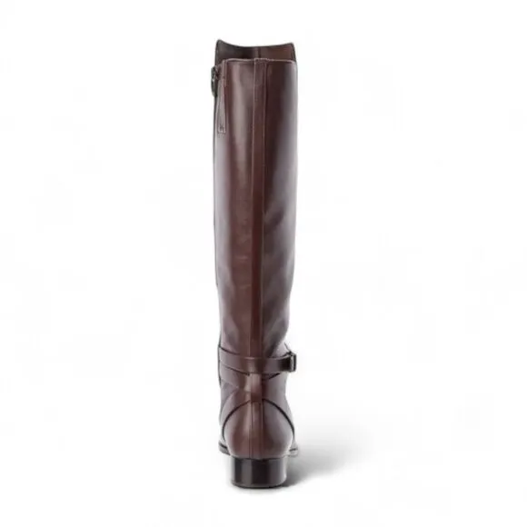 Via Spiga Prish Leather Riding Boots in Brown