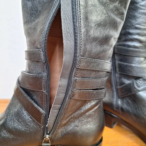 Via Spiga riding boots leather lined vero cuoio capsule low heel knee high