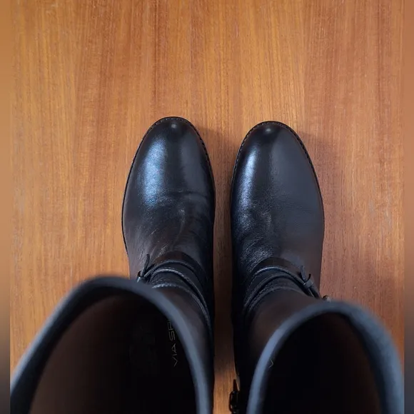 Via Spiga riding boots leather lined vero cuoio capsule low heel knee high