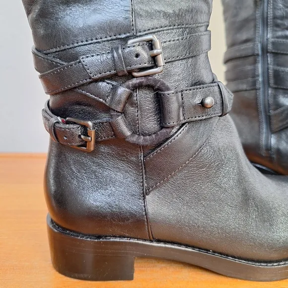 Via Spiga riding boots leather lined vero cuoio capsule low heel knee high