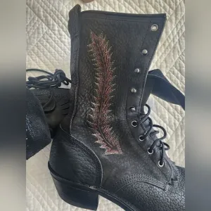 Vibram southwest Cowboy rodeo embroidery leather boots