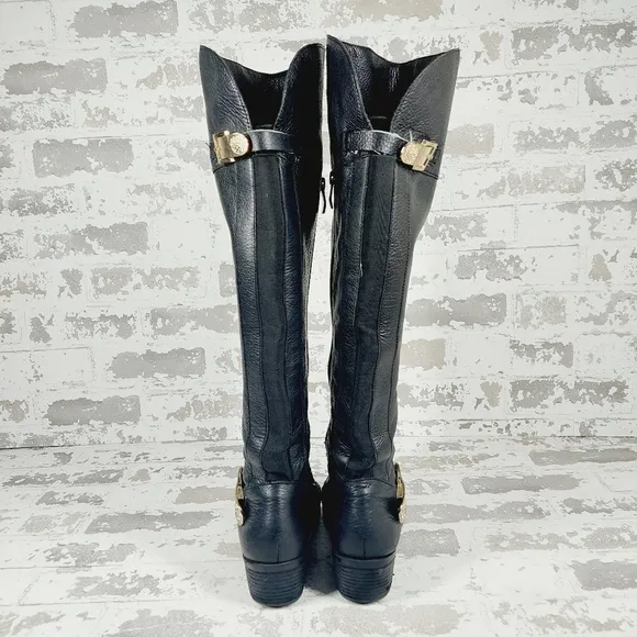 Vince Camuto Bocca Black Leather Over the Knee Boots F334