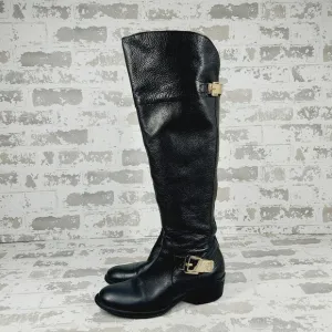 Vince Camuto Bocca Black Leather Over the Knee Boots F334