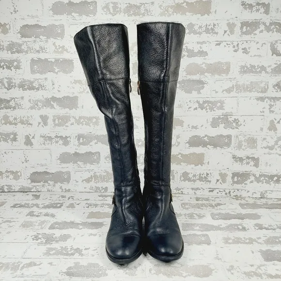 Vince Camuto Bocca Black Leather Over the Knee Boots F334