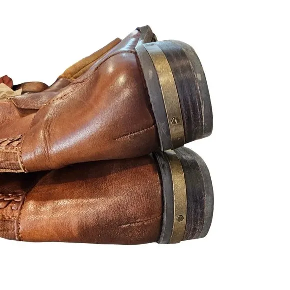 Vince Camuto Cognac Brown Leather Bendra Knee High Boots‎ Size 8.5 Riding
