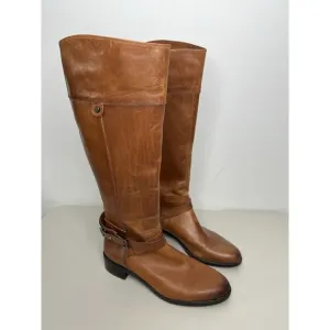 Vince Camuto Jaran Leather Buckle Riding Boots Womens Size 8.5