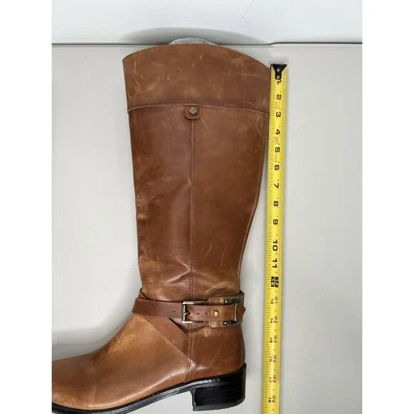 Vince Camuto Jaran Leather Buckle Riding Boots Womens Size 8.5