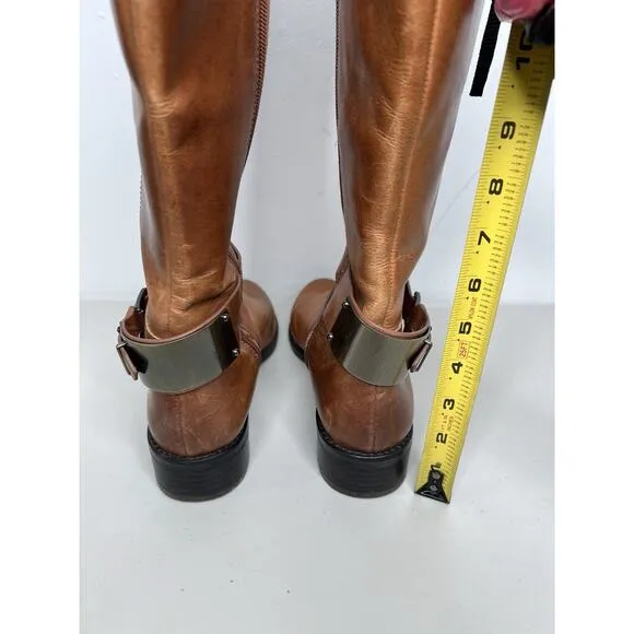 Vince Camuto Jaran Leather Buckle Riding Boots Womens Size 8.5