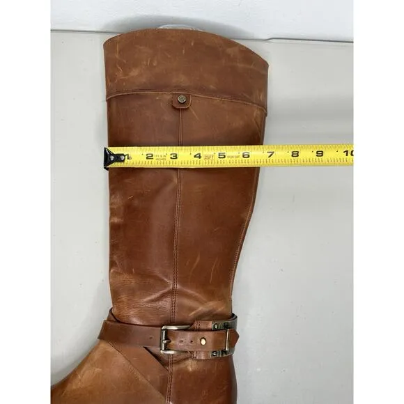 Vince Camuto Jaran Leather Buckle Riding Boots Womens Size 8.5