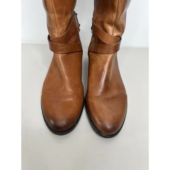 Vince Camuto Jaran Leather Buckle Riding Boots Womens Size 8.5