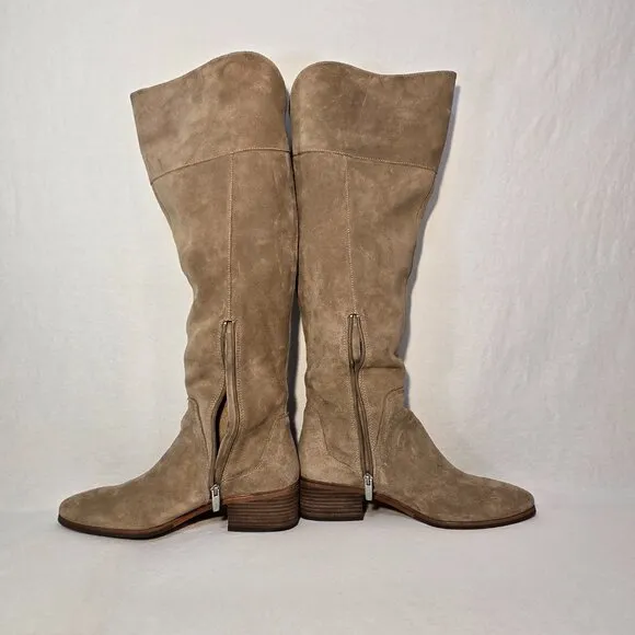 VINCE CAMUTO KOCHELDA Festival Equestrian TAN Suede Over The Knee Boots Size 11M
