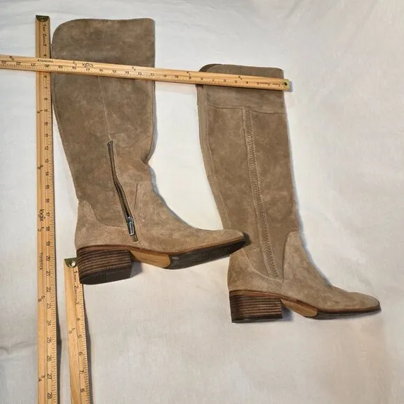 VINCE CAMUTO KOCHELDA Festival Equestrian TAN Suede Over The Knee Boots Size 11M