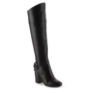 Vince Camuto Sidney Leather Knee High Riding Buckle Boots Black