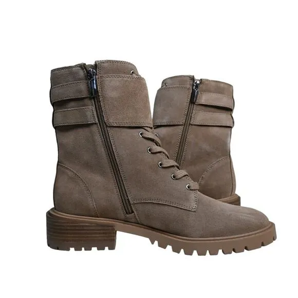 Vince Camuto Womens 8.5 Fawdry Combat Boot in Wild Mushroom NEW