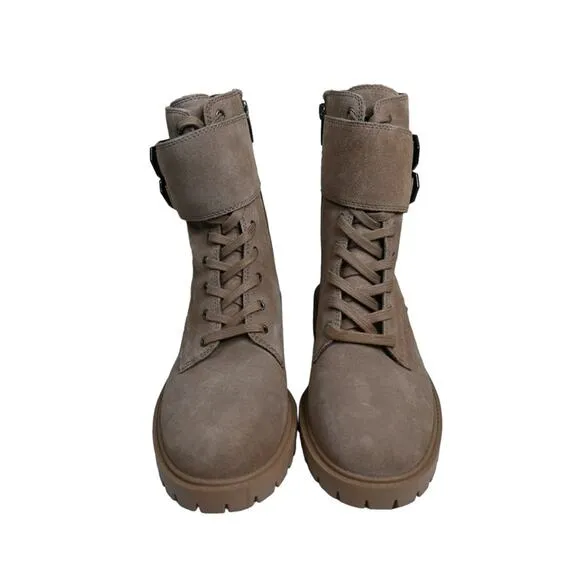 Vince Camuto Womens 8.5 Fawdry Combat Boot in Wild Mushroom NEW