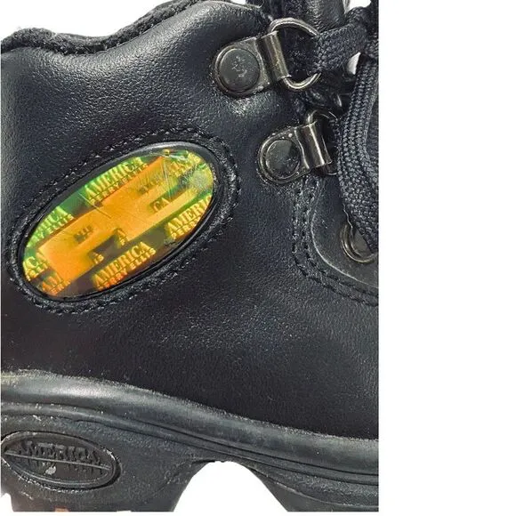 Vintage 90s Perry Ellis AMERICA K-2 Black Leather Hiking Boots