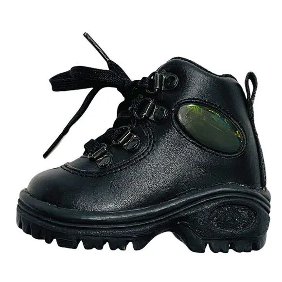 Vintage 90s Perry Ellis AMERICA K-2 Black Leather Hiking Boots