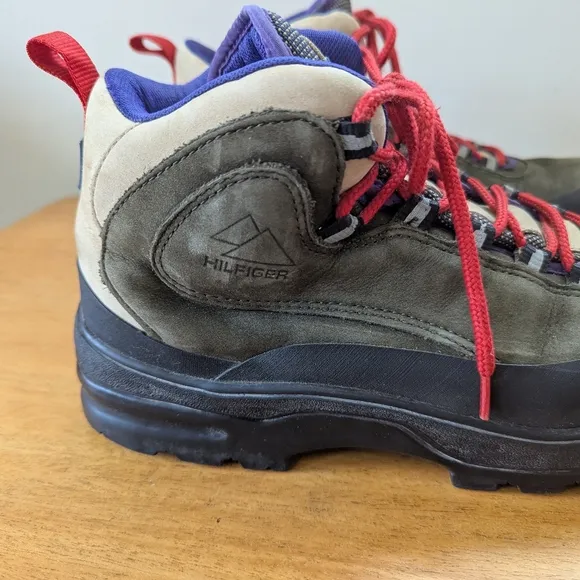 Vintage 90s Tommy Hilfiger Leather Lug Hiking Boots