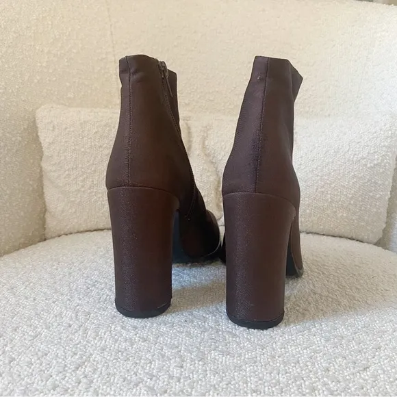 Vintage 90s Via Spiga Brown Metallic Almond Toe Ankle Boots 36 6