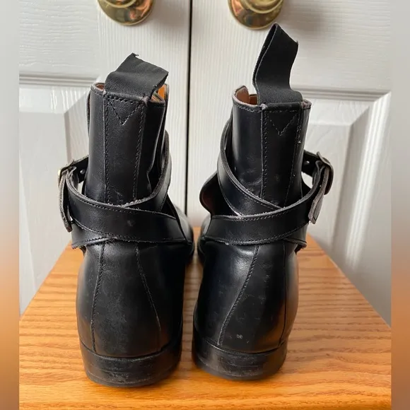 VINTAGE Black Leather Jodhpur Riding Ankle Boots SZ 8 1/2