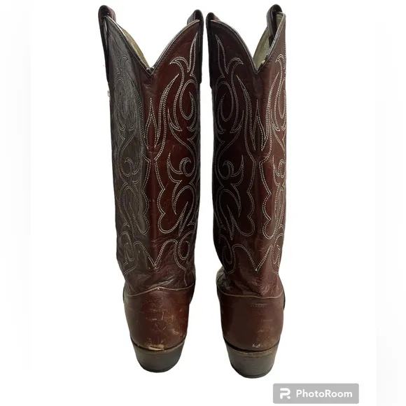 Vintage Dan Post Cowboy Boots Leather Western Style 4287 Size 7 A